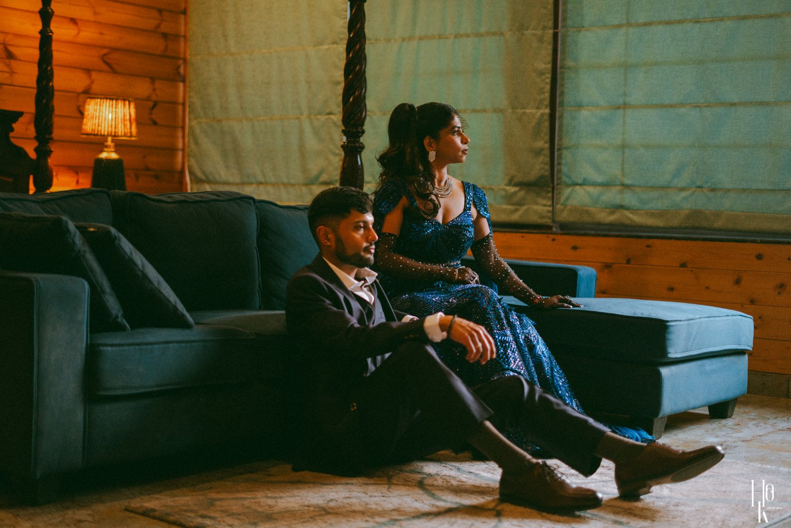 Candid embrace in moody light